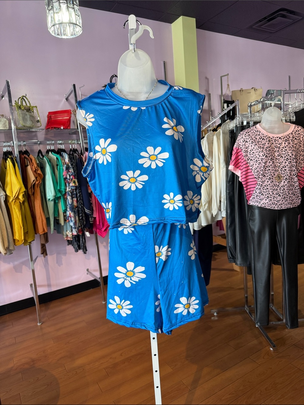 Blue Daisy Two-Piece Lounge Set
